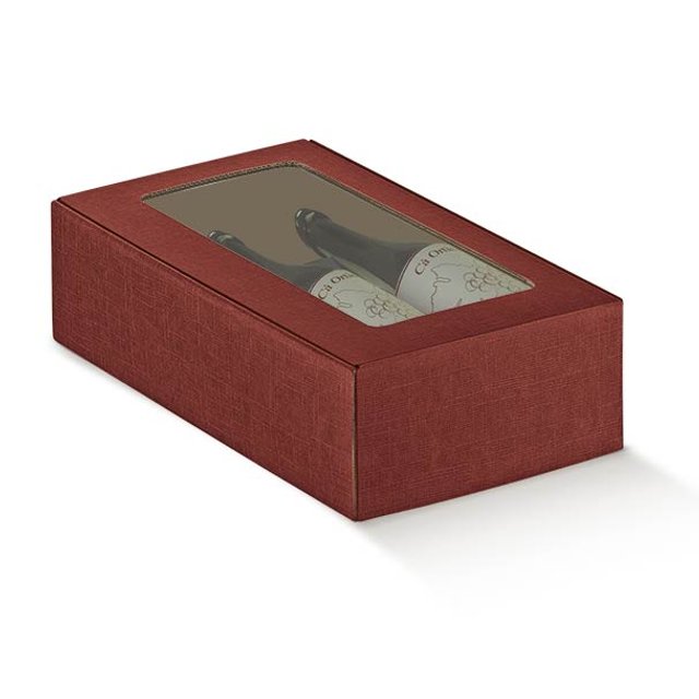 Obrázek produktu SC Krabice s okénkem potisk bordó 34x18,5x9cm 1ks