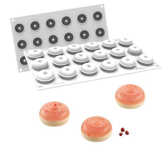 Obrázek produktu SIL FORMA SILIKON bílá - DONUT XS 12 pr.3,4cm v.1,6cm 12,3ml
