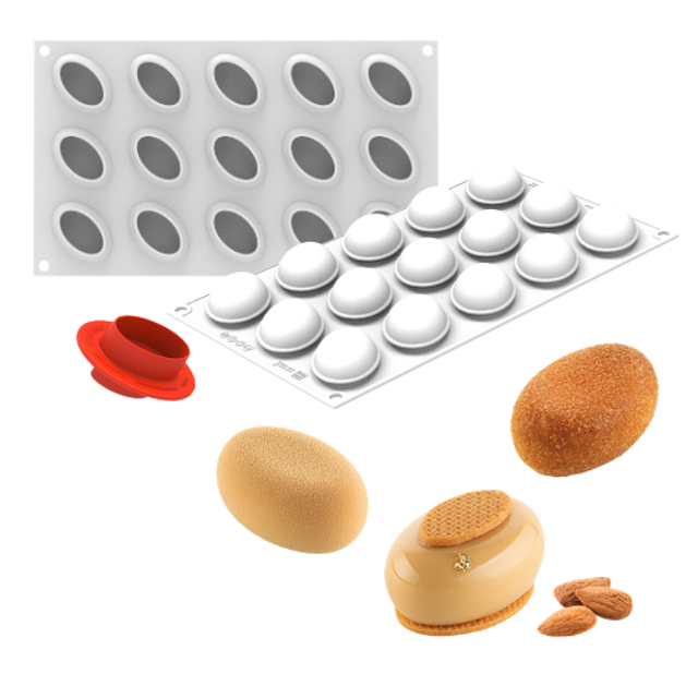 Obrázek produktu SIL FORMA SILIKON bílá - OVAL 30 52x36mm, v.22mm + vykrajovátko
