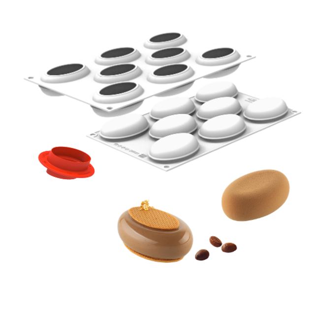 Obrázek produktu SIL FORMA SILIKON bílá - OVAL 80 80x52mm, v.30mm + vykrajovátko