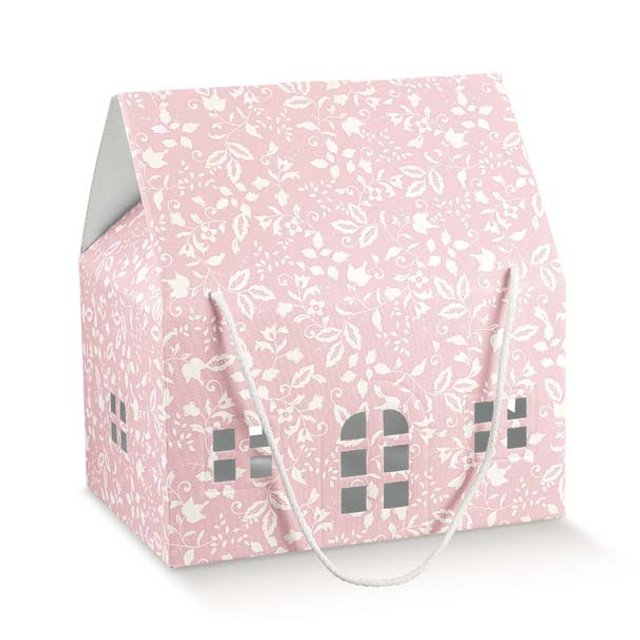 Obrázek produktu SC Krabice na dort DOMEČEK růžový potisk Harmonies 33x25x19cm +2xšňůrka 1ks (doprodej)