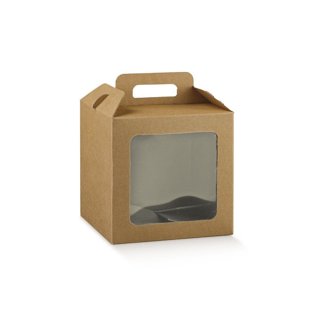 Obrázek produktu SC Krabice přírodní 210x210x210mm s uchem a průhledným oknem 30x1ks
