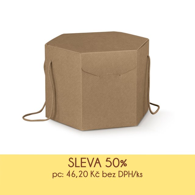 Obrázek produktu SC Krabice na dezerty/dort AVANA přírodní 21x21x21cm 1ks - DOPRODEJ SLEVA 50%