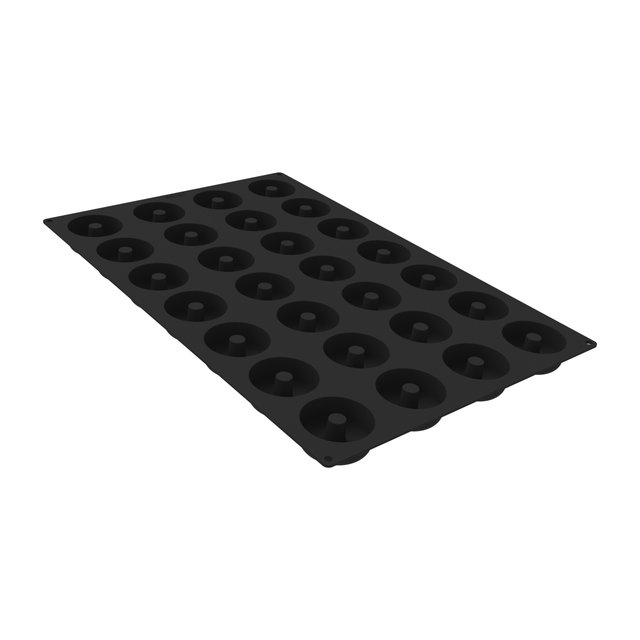 Obrázek produktu SIL FORMA SILIKON černá - MID DONUTS Ø70mm v.32mm 28ks