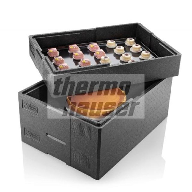 Obrázek produktu TH Box přepravní černý s patrem na 6 chladicích vložek Multi Universal 62,5x42,5x12 cm