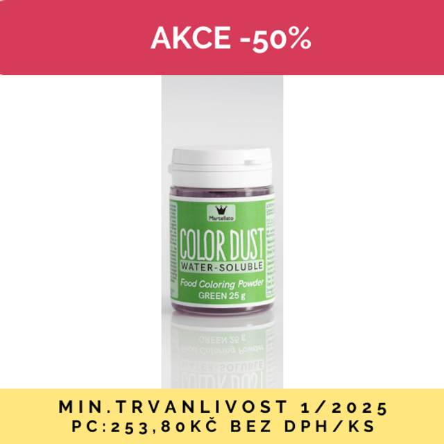 Obrázek produktu MA BARVA V PRÁŠKU rozpustná ve vodě ZELENÁ 25g AKCE SLEVA 1/25