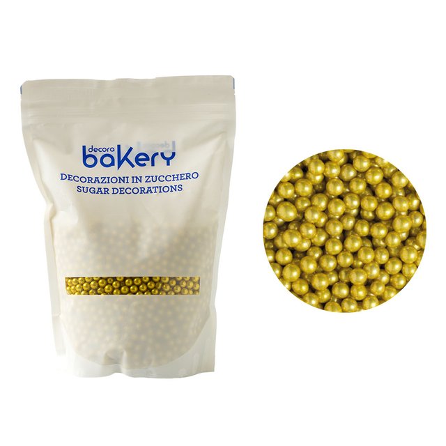 Obrázek produktu DECO CUKROVÉ ZDOBENÍ KULIČKY METALICKÉ ZLATÉ (perly 5mm) 1kg