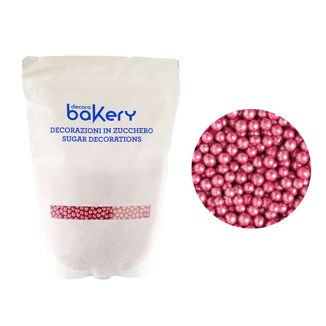 Obrázek produktu DECO CUKROVÉ ZDOBENÍ KULIČKY METALICKÉ RŮŽOVÉ (perly 5mm) 1kg