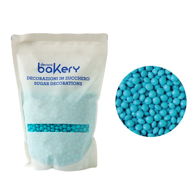 Obrázek produktu DECO Dekorace lentilky mléčná čokoláda MODRÉ 1kg