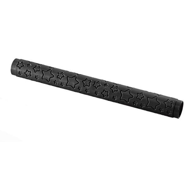 Obrázek produktu SIL VÁLEČEK PLAST EMBOSOVANÝ HVĚZDY černý 40cm pr.4,3cm