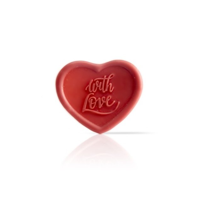Obrázek produktu DOBLA DEKOR SRDCE ČERVENÉ "With love" pr.35mm v.30mm 216ks