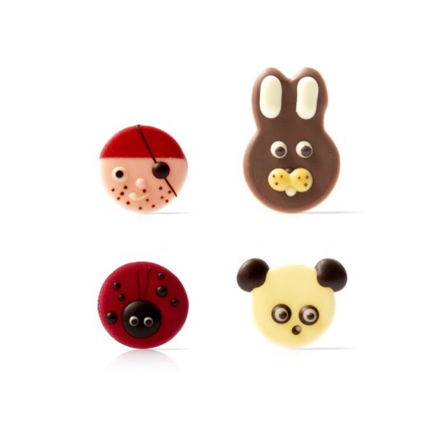 Obrázek produktu DOBLA DEKOR FACES (pirát a zvířátka) pr. 3,5 -5,5cm 124ks