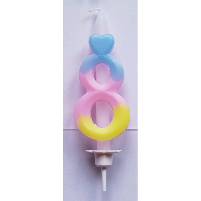 Obrázek produktu Svíčka číslo duhová "8"