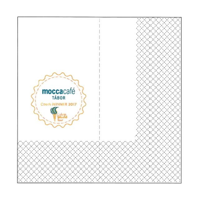 Obrázek produktu UBROUSKY s potiskem MOCCA CAFÉ 24x24cm 100ks (24bal v kartonu)