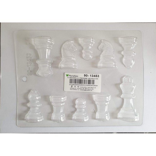 Obrázek produktu MA FORMA NA ČOKOLÁDU PLAST - ŠACHY- 10ks cca 4-8x2-3cm SE SLEVOU 50%