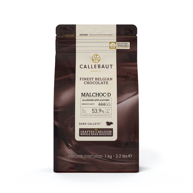 Obrázek produktu C ČOKOLÁDA MALCHOC BEZ PŘIDANÉHO CUKRU HOŘKÁ 53,9% 6x1 kg