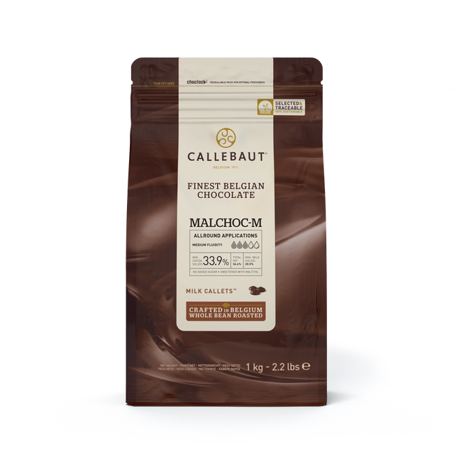 Obrázek produktu C ČOKOLÁDA MALCHOC BEZ PŘIDANÉHO CUKRU MLÉČNÁ 33,9% 6x1 kg