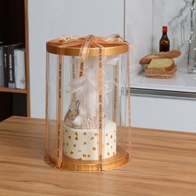 Obrázek produktu SA DORTOVÁ KRABICE na vícepatrový dort zlatá - 30x35cm - kulatá