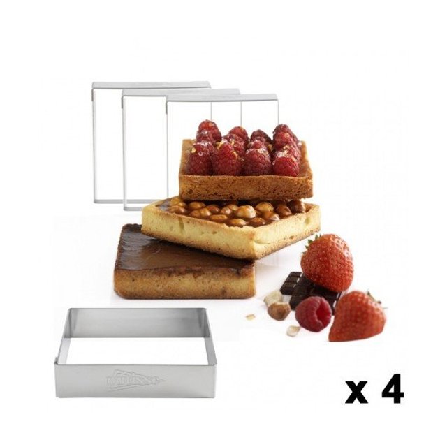 Obrázek produktu PATISSE Ráfek čtverec nerez, 80x80x20mm 4ks/bal