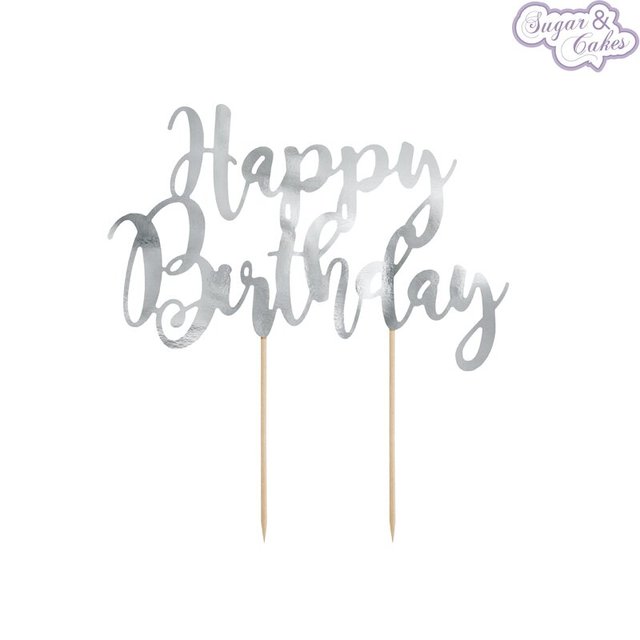 Obrázek produktu SA ZÁPICH - HAPPY BIRTHDAY STŘÍBRNÝ papírový 22,5cm (velký)