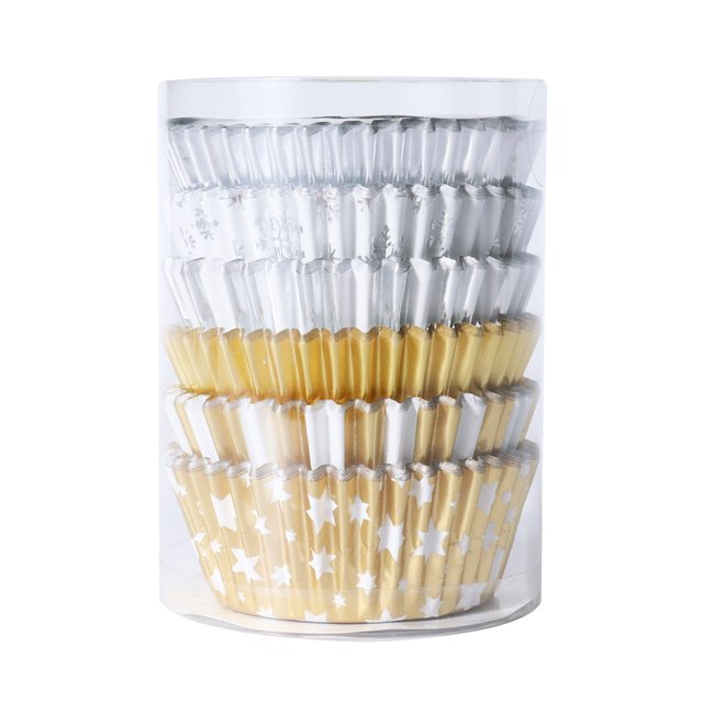 Obrázek produktu PME Košíčky na mini muffiny VÁNOCE - STŘÍBRNÉ + ZLATÉ 6druhů 52x30mm 100ks