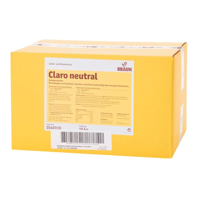 Obrázek produktu BRAUN CLARO NEUTRAL želatina v prášku (NAHR. FRUTTIGEL) 10kg