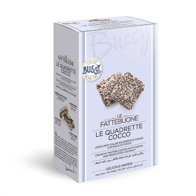 Obrázek produktu BUSSY FATTEBUONE COCCO vaflové kokosové sušenky v čokoládě 8x180g