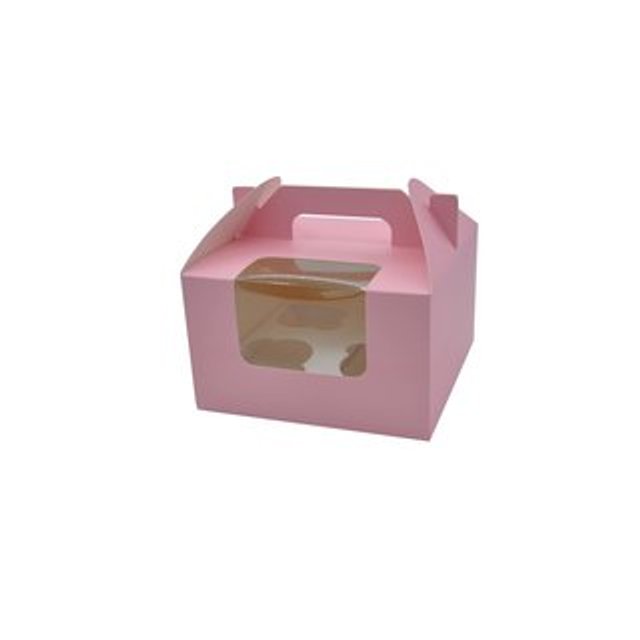 Obrázek produktu SA KRABIČKA růžová - na 4ks cupcakes s uchem 2díly  (10ks balení)