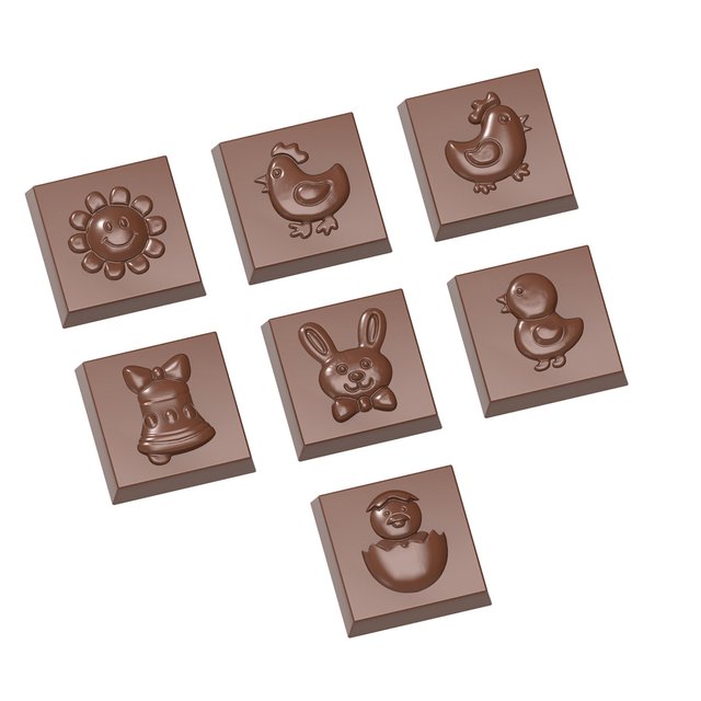 Obrázek produktu CW FORMA NA PRALINKY - ZVÍŘÁTKA VELIKONOCE 3,1x3,1cm v.0,9cm 9g 21ks