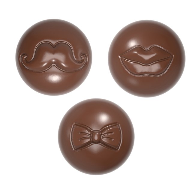 Obrázek produktu CW FORMA NA PRALINKY - POLOKOULE (RTY, MAŠLE, KNÍREK) pr.2,8cm 6,5g 21 ks