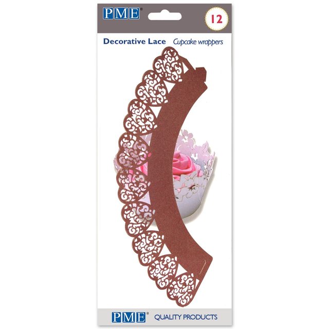 Obrázek produktu PME Krajka papírová na košíček cupcake hnědá (dolní okraj pr.cca 17cm)12ks