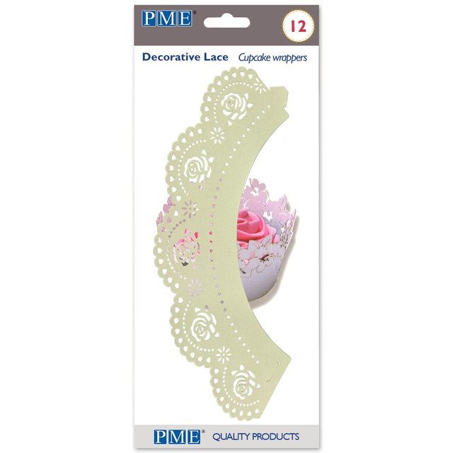 Obrázek produktu PME Krajka papírová na košíček cupcake smetanová RŮŽE (dolní okraj pr.cca 17cm)12ks