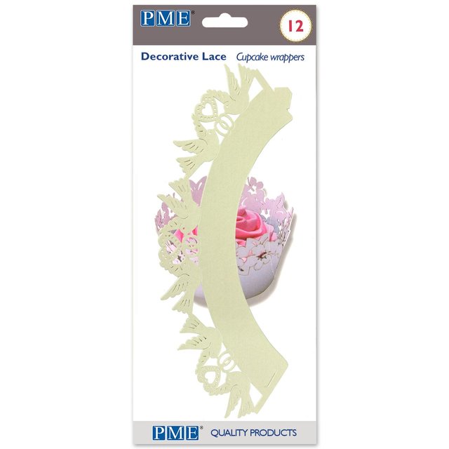 Obrázek produktu PME Krajka papírová na košíček cupcake smetanová SVATBA (dolní okraj pr.cca 17cm)12ks