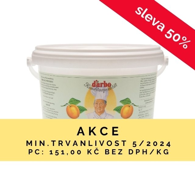 Obrázek produktu D´ARBO OVOCNÝ KRÉM MERUŇKA 4,5 kg SE  SLEVOU 50% MIN. TRVANLIVOST 5/24