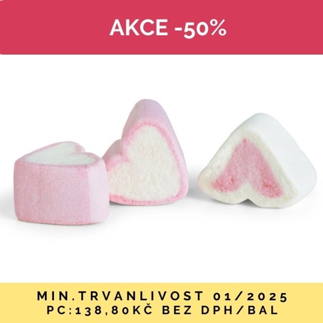 Obrázek produktu BUSSY CUORE MALLOW marshmallow srdíčka 400g SE SLEVOU 50% 1/25