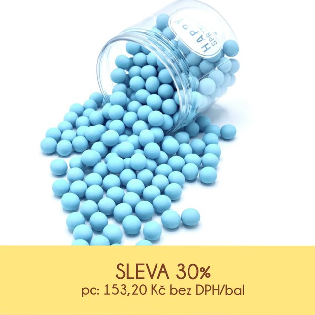 Obrázek produktu HS Dekorace čokoládové DULL BLUE CHOCO M (kuličky matné modré) 90g - výprodej sleva 30%