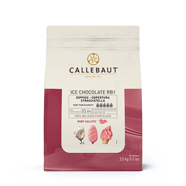 Obrázek produktu C ICE CHOC RUBY (čokoláda na polévání Ruby v peckách) 4x2,5 kg