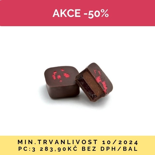 Obrázek produktu MC PRALINKY FRAMBOISINE - hořká čokoláda a ganáž Riachuello s malinami 2 kg SE SLEVOU 50% 7/24