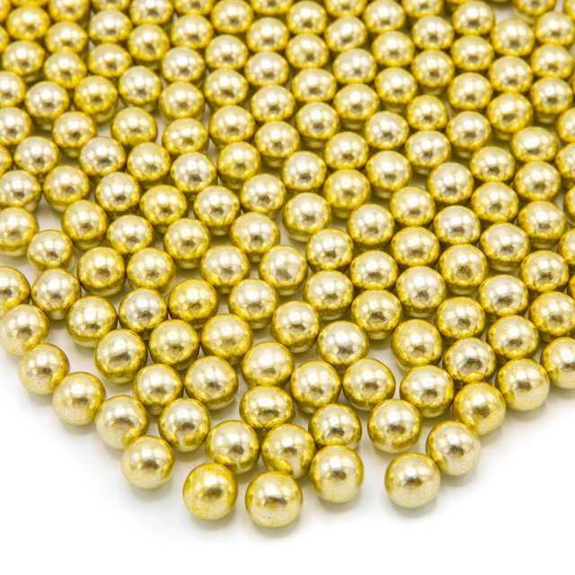 Obrázek produktu HS Dekorace čokoládové GOLD METALLIC CHOCO M (kuličky metalické zlaté) 90g
