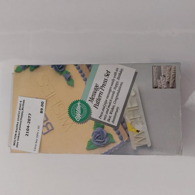 Obrázek produktu WILTON Razítka značicí plast 6 slov tiskací písmo(Happy,Birthday,Best,Wishes,Congratul.,Anniversary)