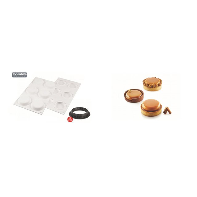 Obrázek produktu SIL KIT TARTE RING FORMA SILIKON A RÁFKY - KULATÉ Ø80mm v.20mm 6ks