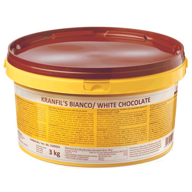 Obrázek produktu BRAUN KRANFILS BÍLÁ ČOKOLÁDA náplň s křupinkami 3kg