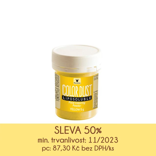 Obrázek produktu MA BARVA V PRÁŠKU rozpustná v tucích ŽLUTÁ bez azo 5g - AKCE 50% SLEVA po datu min.trvanlivosti11/23