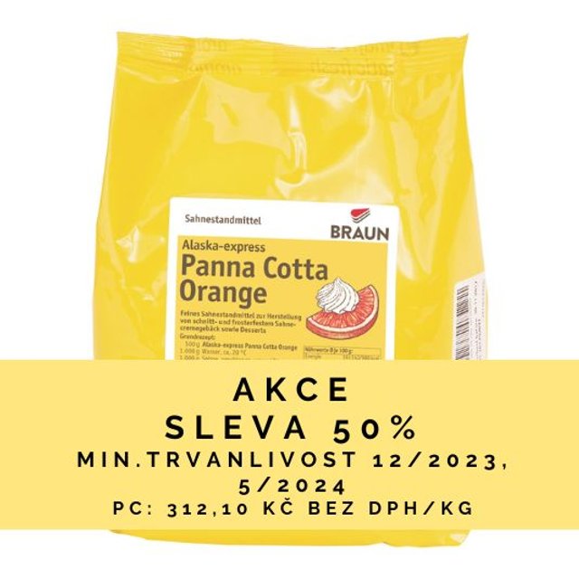 Obrázek produktu BRAUN ALASKA EXPRES - Panna Cotta pomeranč 5x1kg DOPRODEJ SLEVA 50% 12/23 5/24