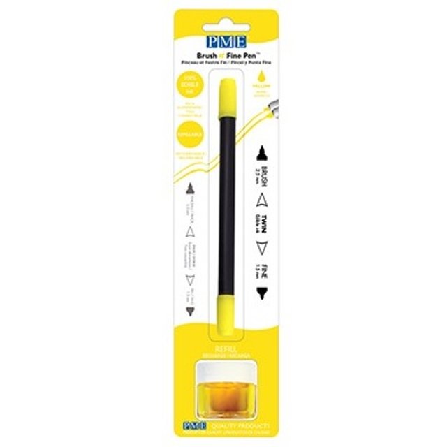Obrázek produktu PME Fix se štětečkem ŽLUTÝ (yellow) oboustranný ZNOVU PLNITELNÝ