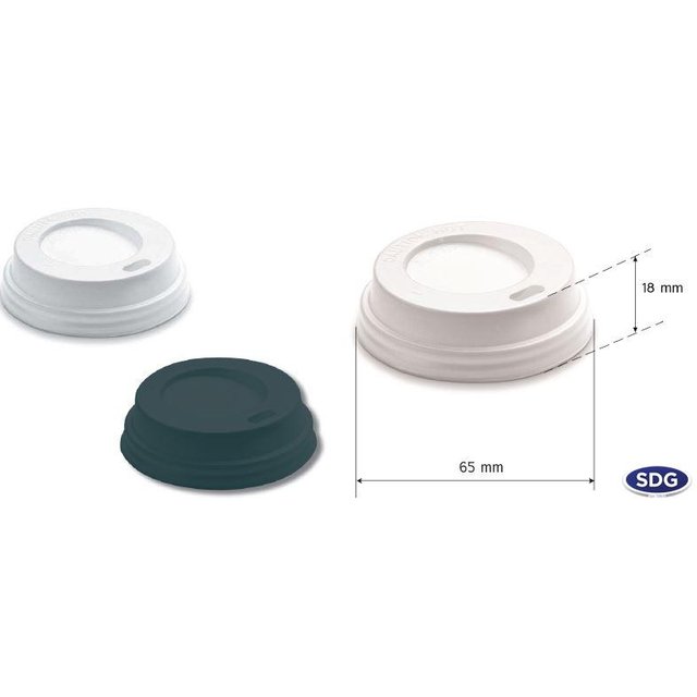 Obrázek produktu SDG VÍČKO NA KELÍMEK KÁVA vyvýšené s pítkem plast bílý 4oz-2 10x100ks (doprodej)