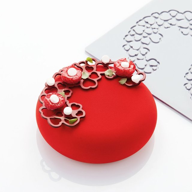 Obrázek produktu PAV FORMA SILIKON šedá - 30x17,5cm - dekorace půlkruh-srdíčka
