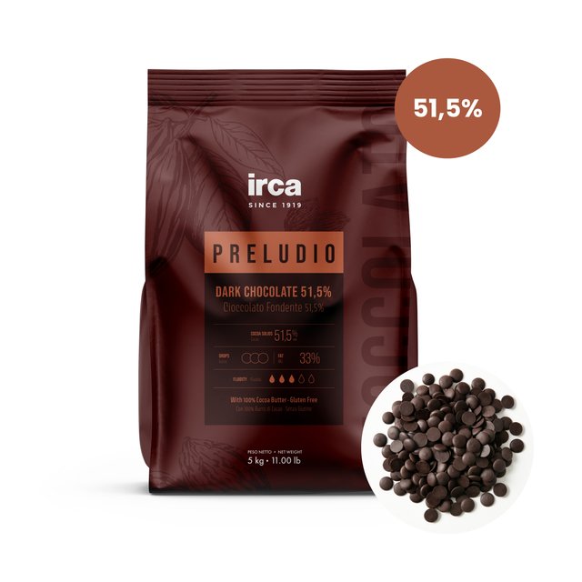 Obrázek produktu IRCA PRELUDIO FONDENTE HOŘKÁ ČOKOLÁDA 51,5% 32/34 5 kg