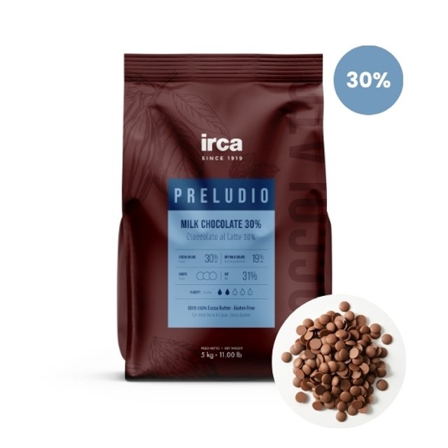 Obrázek produktu IRCA PRELUDIO LATTE MLÉČNÁ ČOKOLÁDA 30% 30/32 5 kg