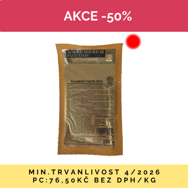 Obrázek produktu IRCA RAINBOW PASTE ČERVENÁ modelovací a potahovací hmota 24x250g AKCE 50%